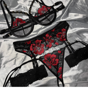 Conjunto lenceria liguero c02