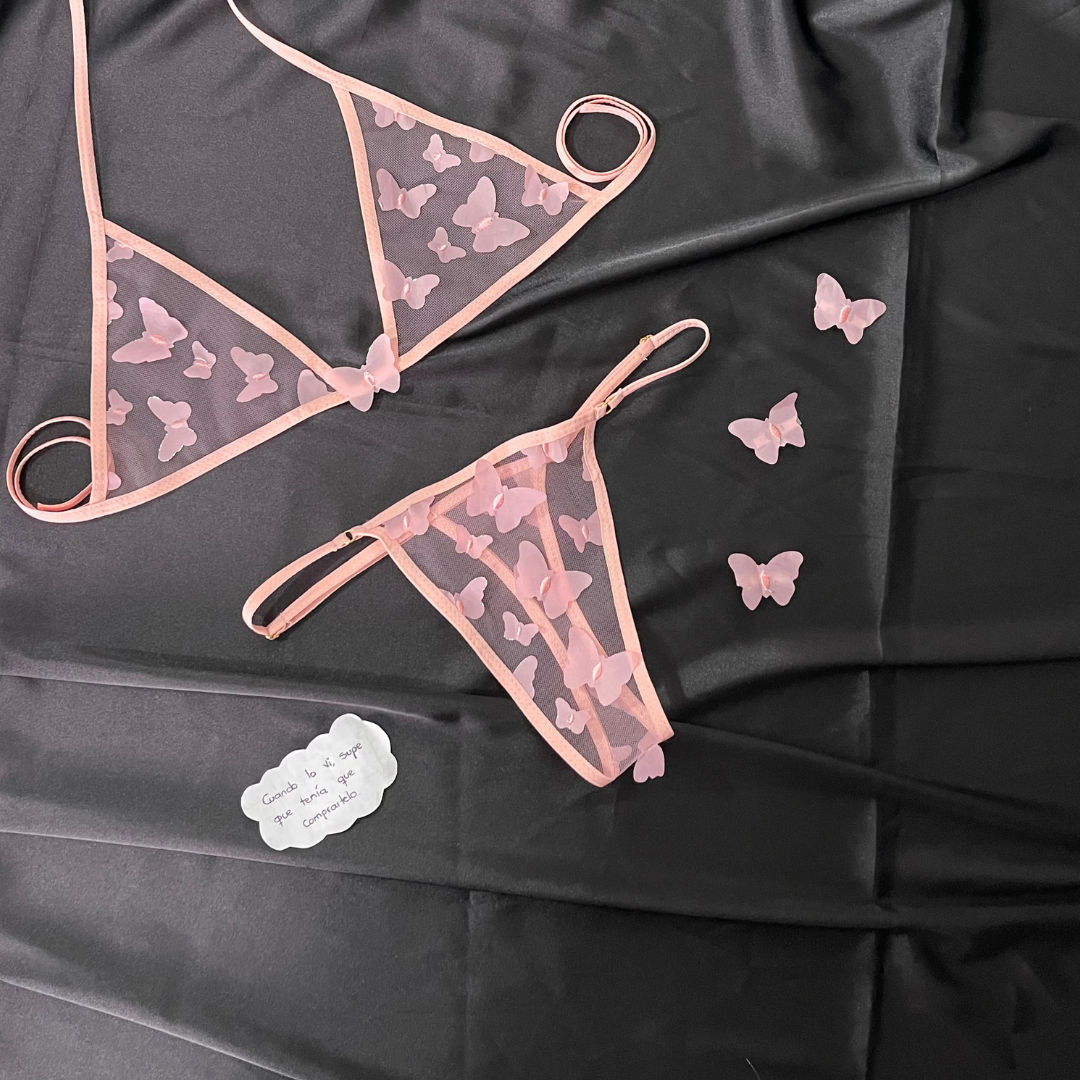 Conjunto de lenceria mariposas c44